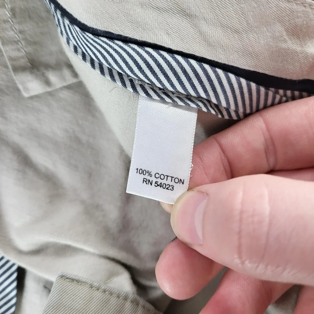 Banana Republic Gavin Chino Pants Mens 34x32 Beige Khaki Straight Leg Casual‎